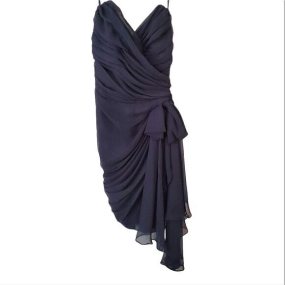 Vintage Tadashi Black Mini Dress Size 4 Strapless Y2K  Coquette Prom - Picture 1 of 14